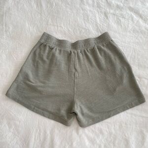 Monrow Jersey Shorts Elastic Waist Cotton Blend Sage